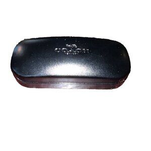 Authentic COACH NEW YORK Glasses Hard Case Black Faux Leather